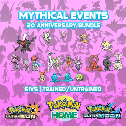 Pokémon Ultra Sun And Moon 20th Anniversary Mythical Event Pokemon