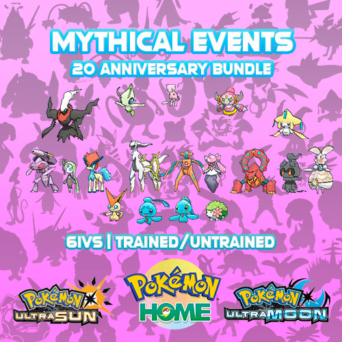 Mythical Pokemon Events Bundle - Zeraora - Pokemon - USUM - HOME - ORAS - XY