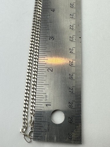 Solid Silver Necklace 27" Total 19.8 Grams Ship Worldwide - Picture 9 of 11