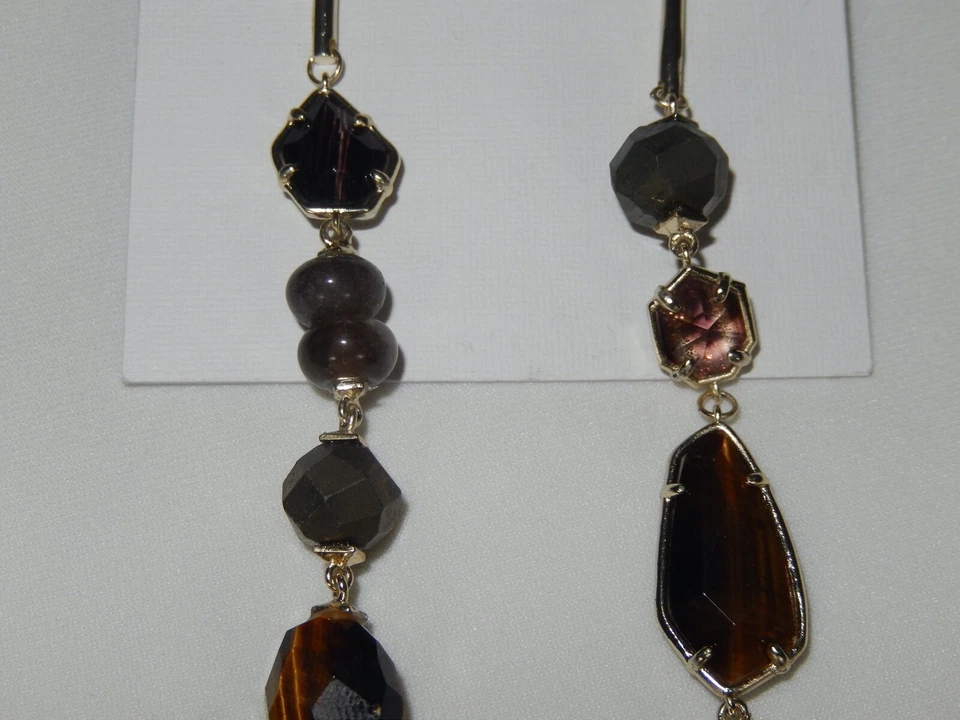 Висячие серьги Kendra Scott Cosette с пиритом и тигровым глазом несоответствие - Изображение 3 из 4