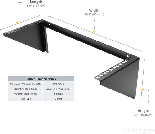 Durable 4U Vertical Wall Mount Bracket - 19 Inch Steel Rack for Network Gear - Picture 6 of 10