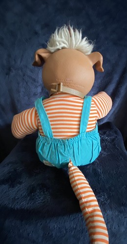 1983 Vintage - Cabbage Patch Doll - Koosas Dog Orange Stripped Overalls Ralph - Picture 4 of 7