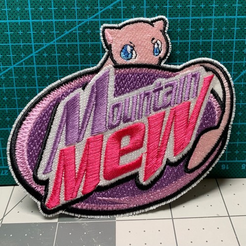 Mountain Mew Mock Mountain Dew Logo Fully Embroidered Sew-On & Iron-On Patch - Picture 2 of 2
