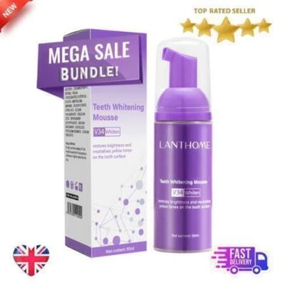 LANTHOME 🦷 Teeth Whitening Mousse White Tooth Cleaning Oral Foam Stains Fresh Breath 🔥✅