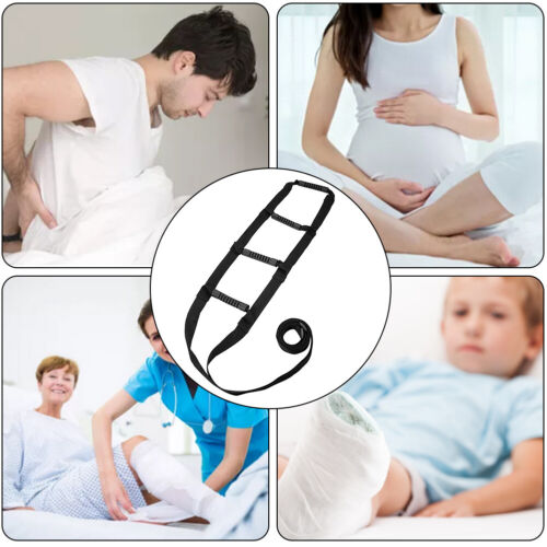 Bed Ladder Assist Strap Adjustable Caddie Helper for Elderly Nylon with 4 Handle - Picture 4 of 11