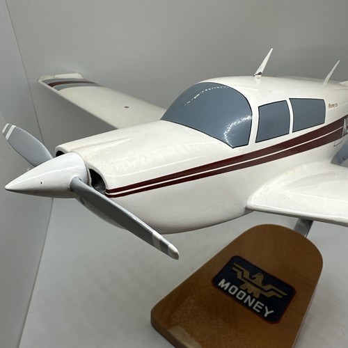 M20J 201 Mooney Wooden Mahogany Airplane Wood Aviation Desk Model 20” Wingspan - Picture 2 of 24
