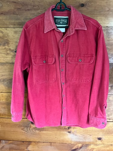 Vintage Field & Stream Hemd Herren L rot chamois Flanell dicke Knopfleiste langarm