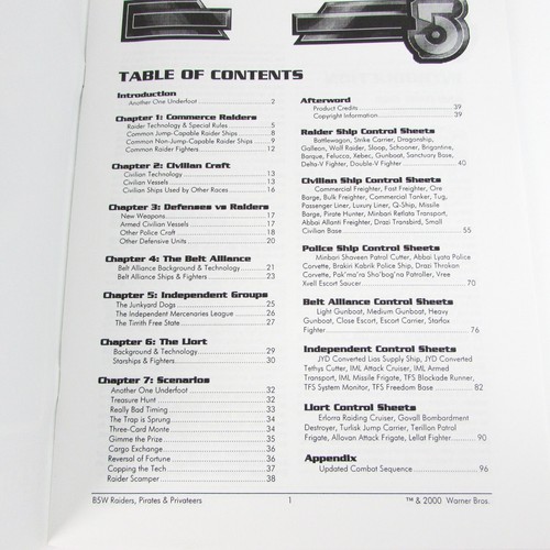 Babylon 5 Wars 2nd Edition RAIDERS AND PRIVATEERS Agents of Gaming 2000 BW-109 - Imagen 3 de 5