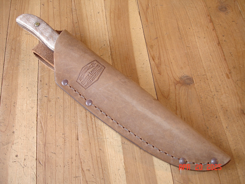 JOE HOUSER CUSTOM BUCK KNIFE 107 SCOUT 420HC BLADE CURLY MAPLE HANDLE + SHEATH - Picture 16 of 23