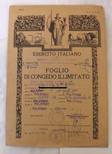 FOGLIO DI CONGEDO ILLIMITATO - Palermo - 28-9-1965