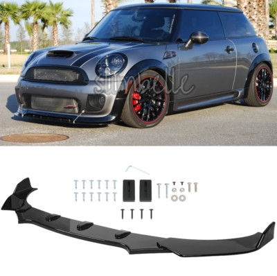 For Mini Cooper S R56 F56 Gloss Black Front Bumper Spoiler Lip Splitter ...