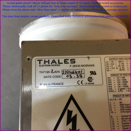 THALES TH7195 TH9464, X-ray Imaging Intensifier as photo, sn:5492, dφm mov chk - Picture 3 of 9