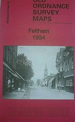 Old Ordnance Survey Maps Ashford North Middlesex 1934 Godfrey Edition New