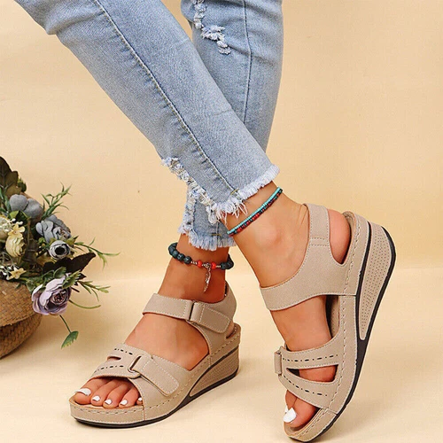 Damen Plateau Keilabsatz Sandalen Wedges Sommerschuhe Sandaletten EU 35-42 - Bild 6 von 20