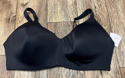 Auden 46D Lightly Lined Wirefree Bra Black New NWT