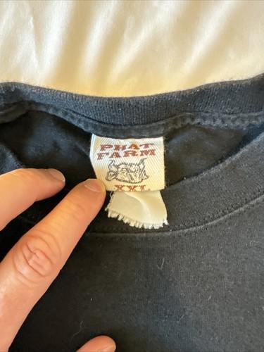 Vintage Phat Farm T-Shirt Herren 2XL Schwarz Kurzarm Bestickt Made In USA - Bild 4 von 6