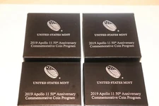 US Mint 2019 Apollo 11 Coins. Lot of  four. FDOI, OGP, & COA.