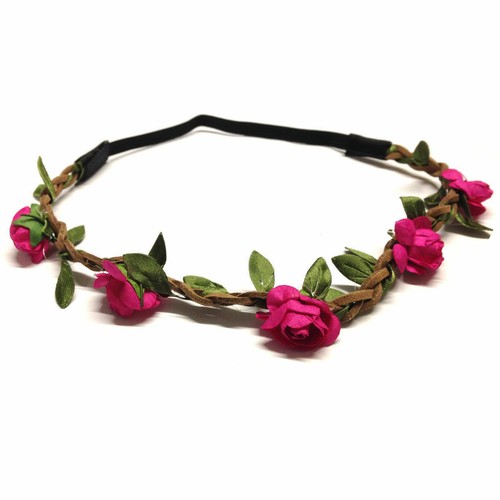 Boho Floral Flower Festival Wedding Garland Forehead Hair Head Band - Picture 4 of 7