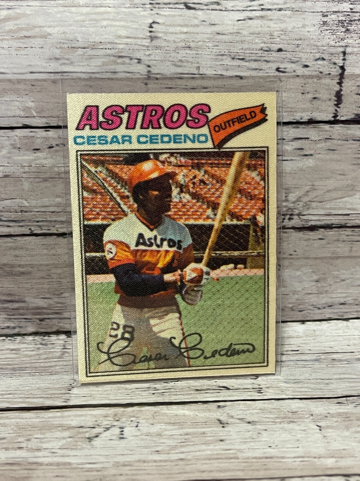 1977 Topps Cloth Stickers #13 Cesar Cedeno SP  (inv2)