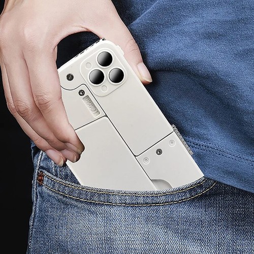 Soft Folding Mobile Phone Pistol with Bullet Folding Toy Gun Phone Children Kid - Picture 17 of 26