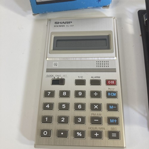 Sharp Elsi Mate EL-407 Calculator, No Batteries, Excellent Condition Otherwise - Picture 2 of 8