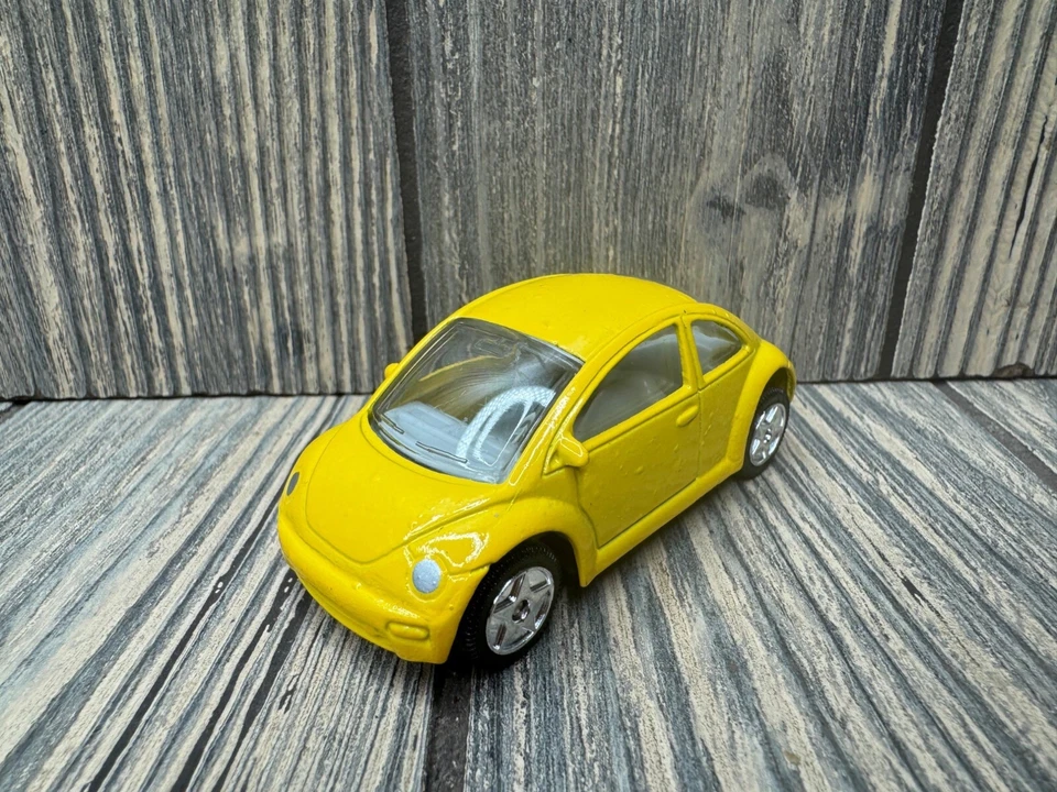 Yellow Diecast Toy Car Volkswagen Beetle By Golden Wheel Collectibles 1:64 Scale - Image 2 of 4