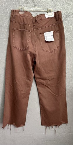 Pantalones de mezclilla VERVET vintage acampanados cortos desgastados tiro alto tejido algodón talla 30 para mujer - Imagen 2 de 12