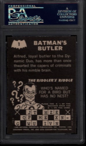 1966 Topps Batman Riddler Back #1 Batman's Butler PSA 6 EX-MT 3292 - Picture 2 of 2