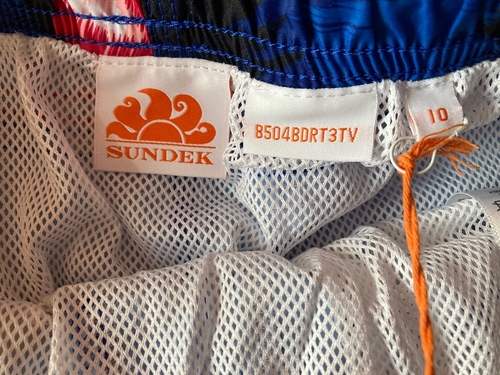 NWT SUNDEK Boy’s 10 Printed Swim Shorts Trunks Electric Blue/Multi $89 - Picture 7 of 7
