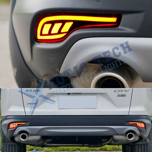 Full LED Rear Bumper Reflector Tail Brake Light Lamp For Honda CRV 2017-2021 - Picture 8 of 12