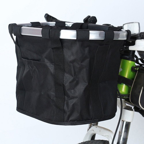 Folding Bicycle Basket Bike Front Handlebar Pet Carrier Frame Bag Shopping Bag - Picture 11 of 12