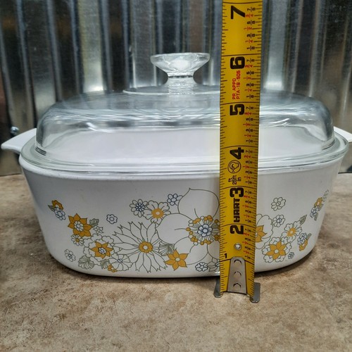 VTG 70s Corning Ware Floral Bouquet Daisy Flower Pattern 4 QT Casserole A-84-B - 第 10/10 張圖片