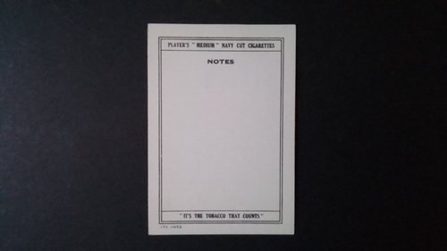 J.PLAYER ADVERTISING J. PLAYERS, WANTS-LIST CARD. UN-USED. 1. ODD CARD. - Picture 2 of 2