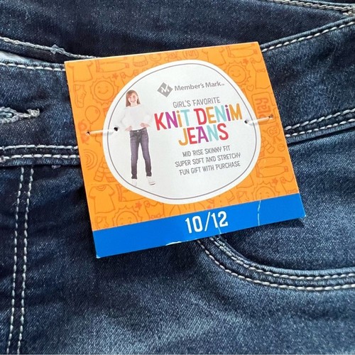 Kids Size 10/12 Dark Skinny Jeans Adjustable Waist - Picture 4 of 8