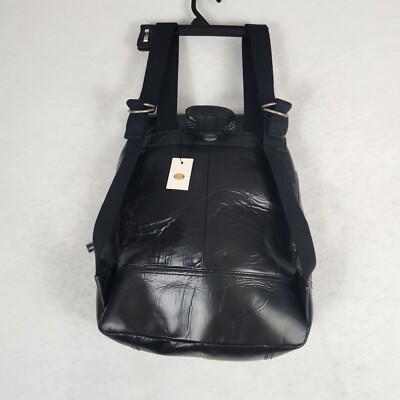 NWT Fossil Rucksack Black Emerson Leather Woven Canvas  display picture 2