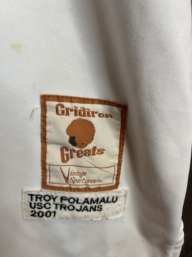 Camiseta deportiva vintage USC Troy Polamalu #43 Gridiron Greats angustiada adulto 2XL blanca - Imagen 2 de 9