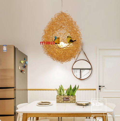 Modern Dining Room Restaurant Ceiling Bird Nest Light Pendant Chandelier Lamp - Picture 3 of 19