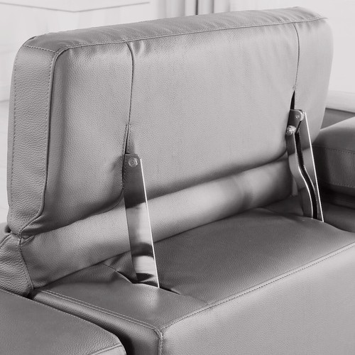 GENUINE Italian Leather Light Gray 3PC Sofa Power Recliner Headrest Living Room - Picture 8 of 8