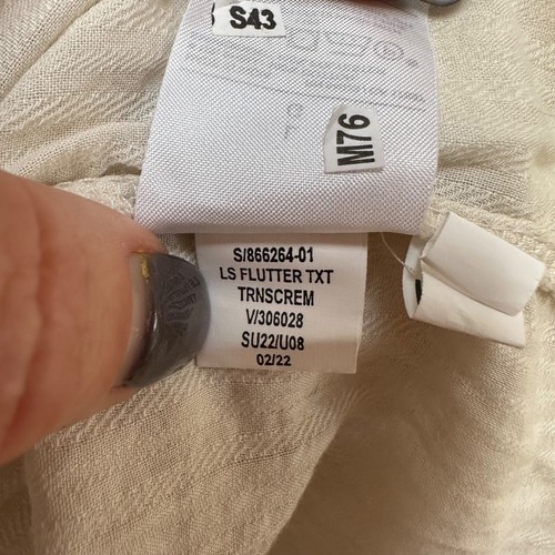 Neu ohne Etikett Banana Republic besticktes Babydoll Schößchen V-Ausschnitt Boho Bluse Größe Large - Bild 7 von 7