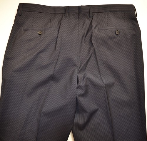 Neu mit Etikett Hugo Boss Black Label Super 100 Wollbesatz Slim Fit Streifen Business Anzug - Bild 12 von 12