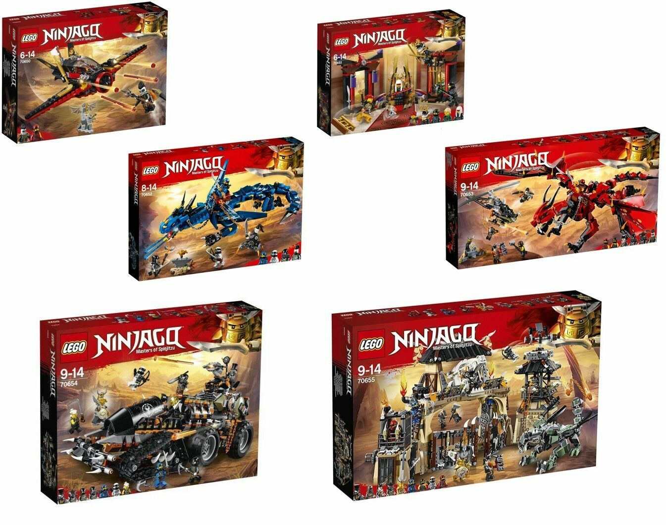 LEGO® NINJAGO® 70650-70655 6-teiliges-Set-Drachen-Fänger NEU OVP NEW MISB LEGO® NINJAGO® 70650-70655 6-teiliges-Set-Drachen-Fänger NEU OVP NEW MISB
