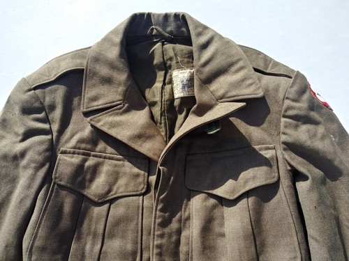 Chaqueta Ike del Ejército de EE. UU. Sgr Primera Clase Comando de Suministro de Servicio Talla 36S - 1946 - Imagen 3 de 10