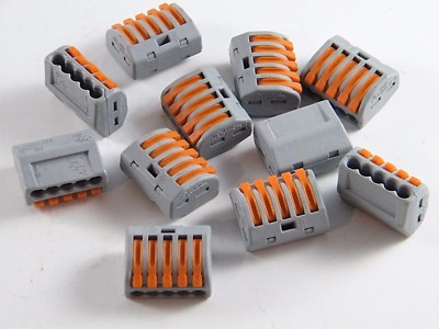 (11) GENUINE WAGO SPLICING CONNECTOR LEVER NUT, # 222-415, NEW