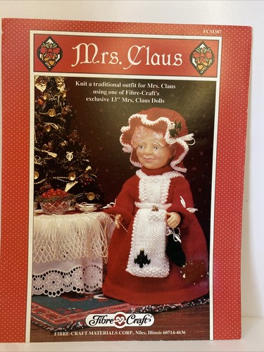 Fibre Craft Christmas Knitting Pattern Santa Mrs. Claus 13-14”Doll Outfits - Bild 6 von 11