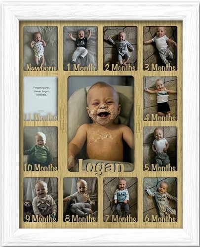 Baby First Year Personalized Frame - Holds Twelve 2.5" x 3.5" Newborn Photos - 第 36/156 張圖片