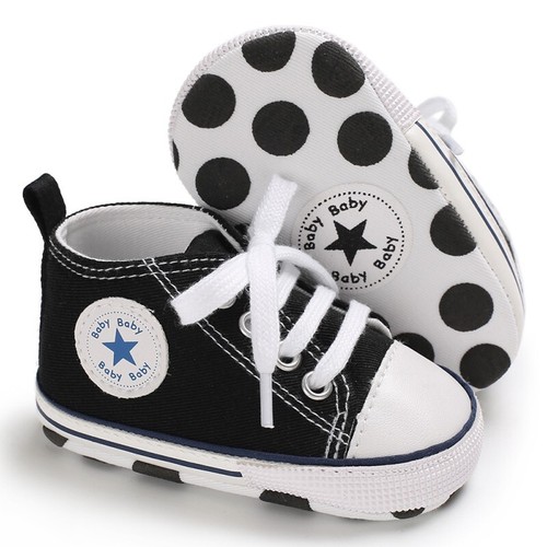 Baby Mädchen Jungen Schuhe weiche rutschfeste Sohle Neugeborene Stern Turnschuhe - Bild 4 von 29