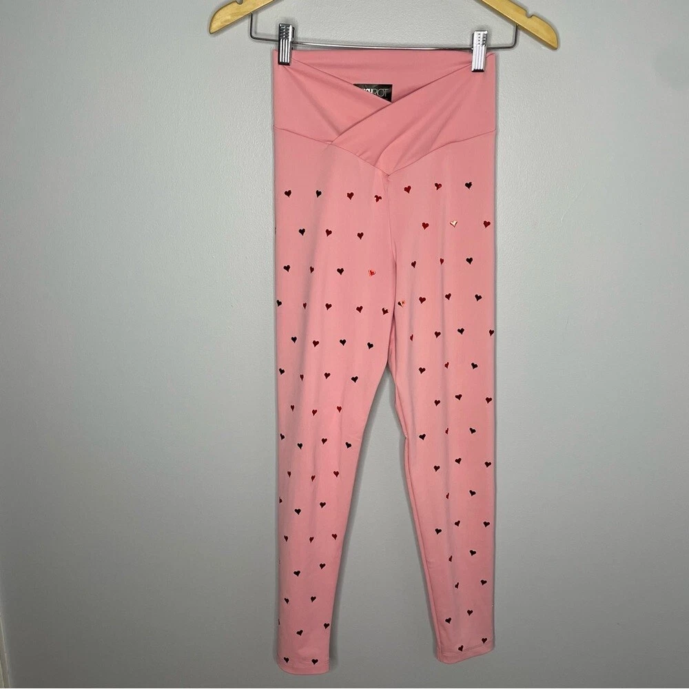 Beach Riot Dotty Legging Metallic Heart Pink Large