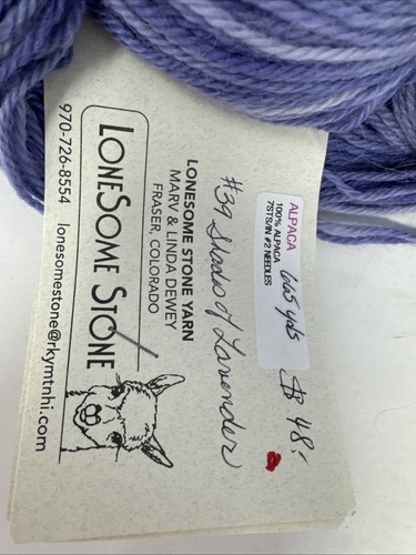 2 riesige einsame Steine handbemalt 100% Alpaka Fingern Lavendel 1330y insgesamt! - Bild 6 von 7