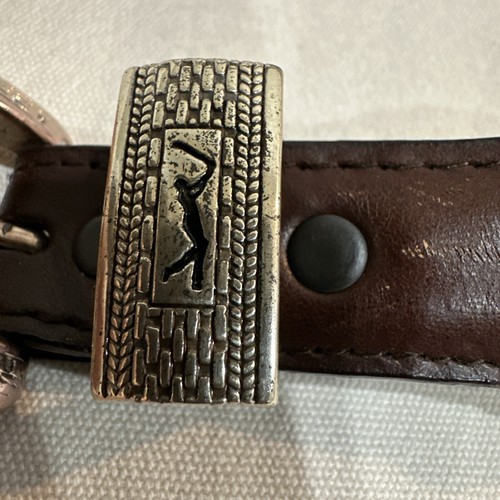 buckle belt cowboy 44 brown WESTERN native american indian cricket - Picture 13 of 13