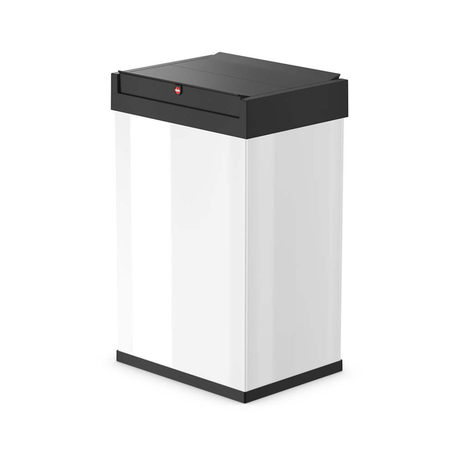 Big-Box Swing Trash Bin, 9.2 Gallon, Non-Slip Base, White with Black Lid